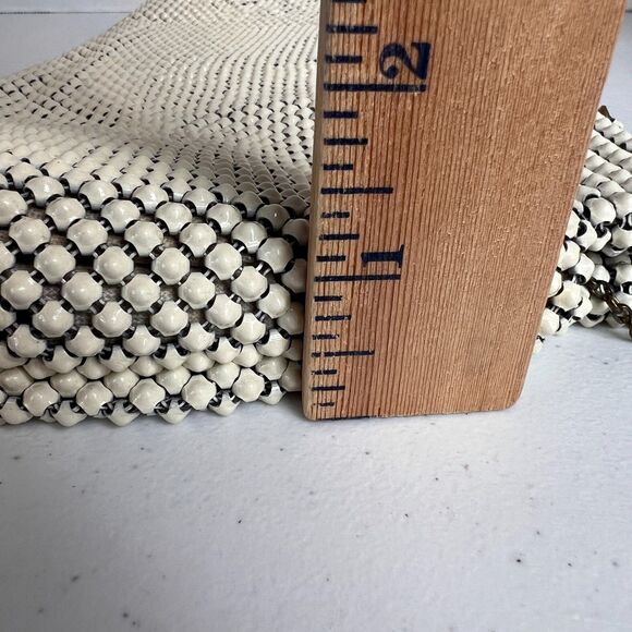 Vintage Antique Whiting & Davis Co. Alumesh Bags Ivory Metal Mesh Handbag Purse - Picture 11 of 12